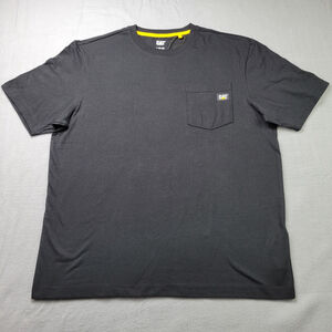Caterpillar CAT Men's Label Pocket T-Shirt Black Size L Workwear Logo Tee
